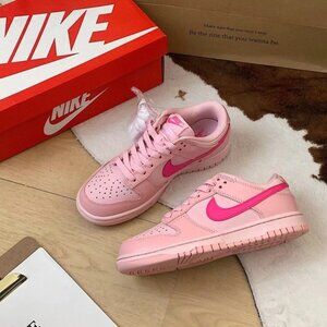 Nike Dunk Low Triple Pink Classic Casual Sneakers GS Pink